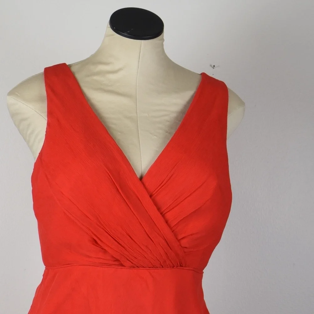 J. Crew Red Heidi Silk Midi Dress 4